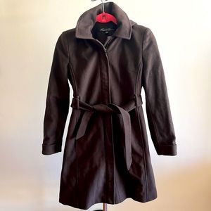 Kenneth Cole New York dark brown/ mocha wool cashmere blend women’s coat size 0